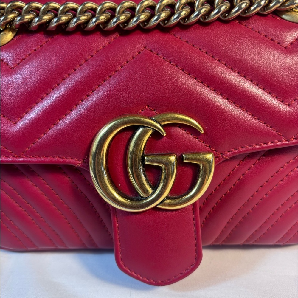 Gucci mini Flap Marmont Red - Picture 2 of 16